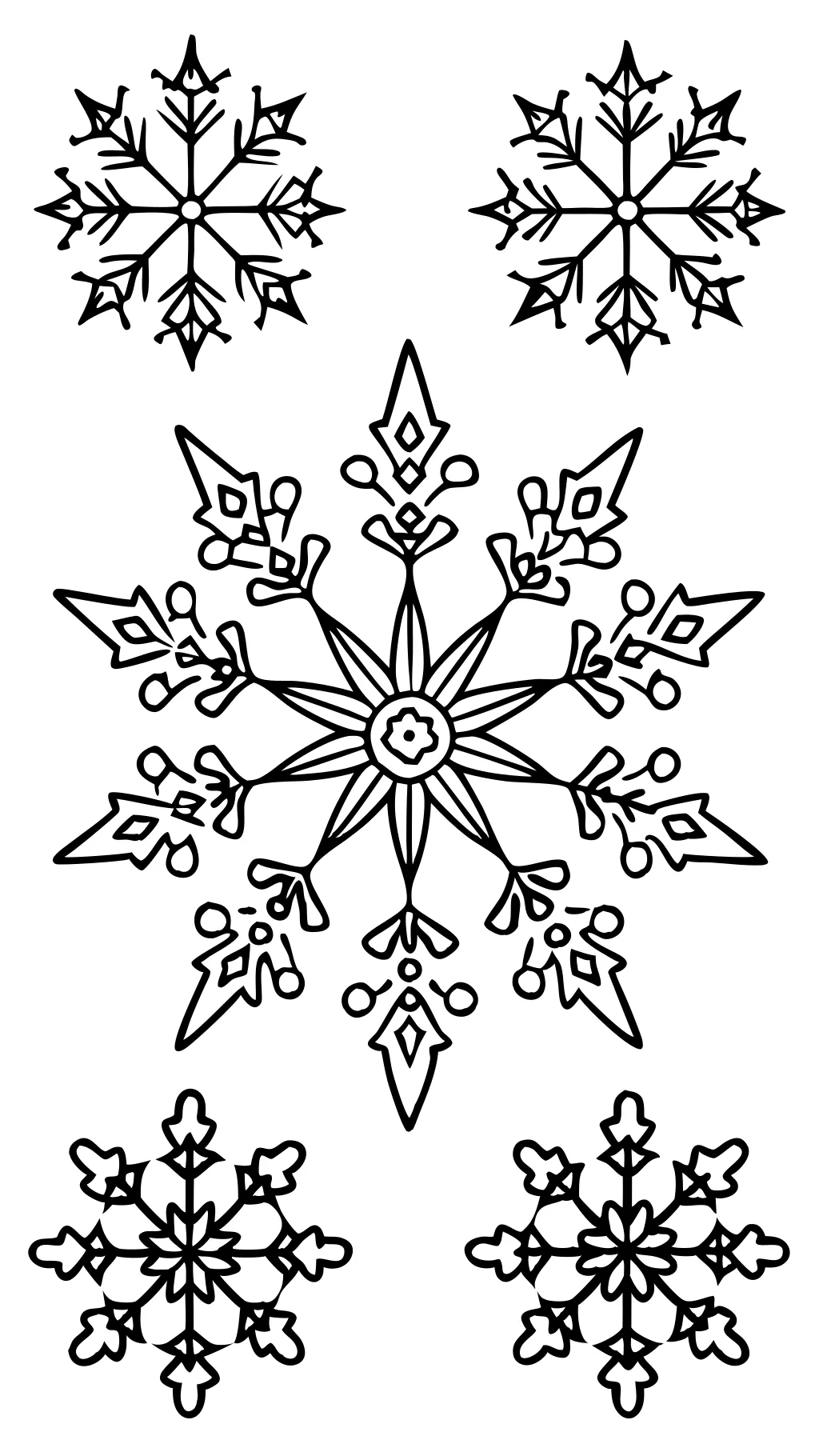 coloring page of a snowflake